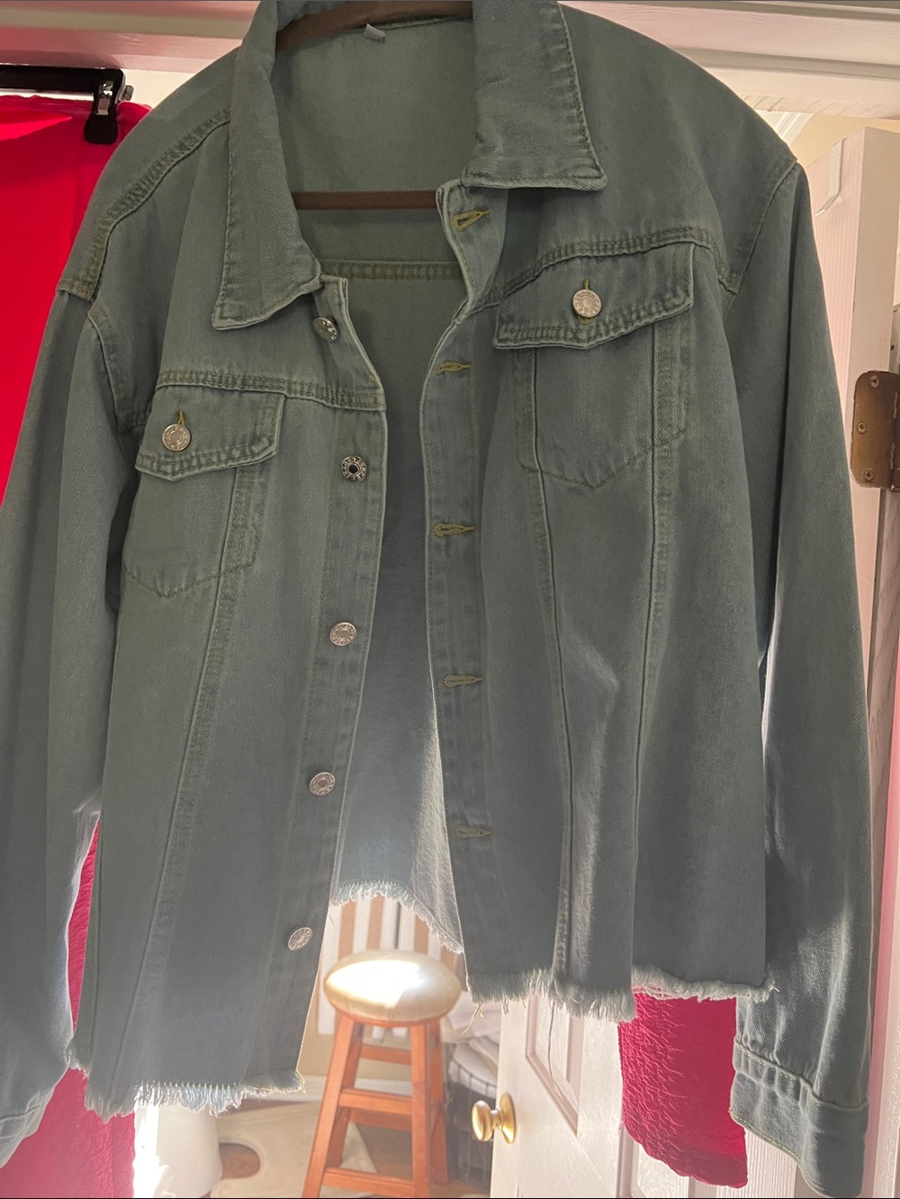 Classic Women’s Washed Green Denim Jacket - Unbranded